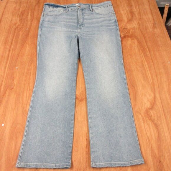 GOOD AMERICAN Good Curve Straight Light Compression Jeans Sz 18 Denim GCSTPB014T - Picture 2 of 16